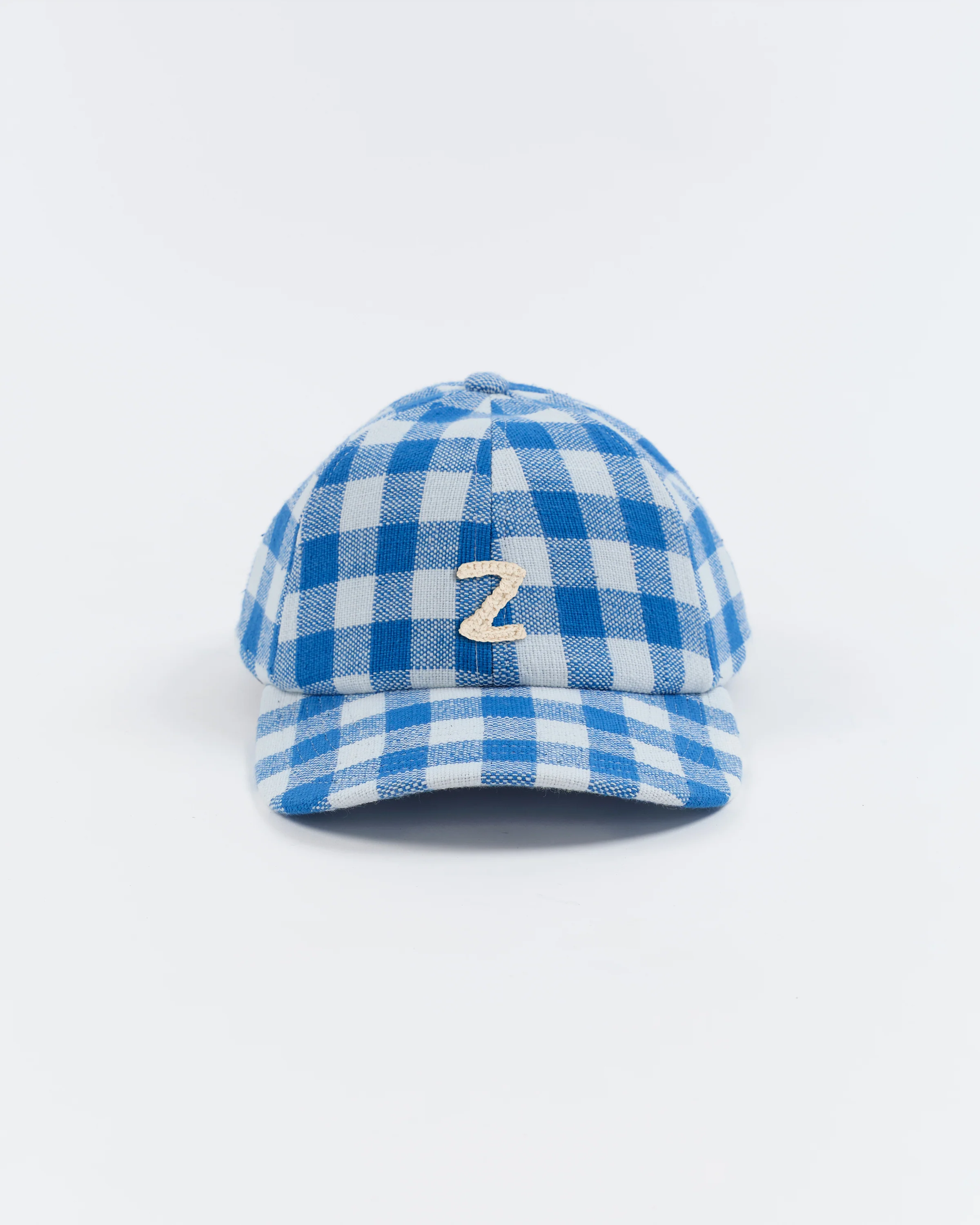 Custom Baseball Cap - Blue Gingham Handloom - Image 31